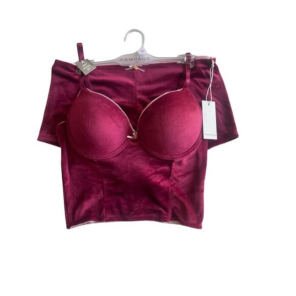 Rampage Velvet Lingerie Set Bra Top & Shorts Size M – NWT - Picture 6 of 8